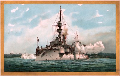 S.M. Küstenpanzerschiff Odin im Salut von Hugo Graf